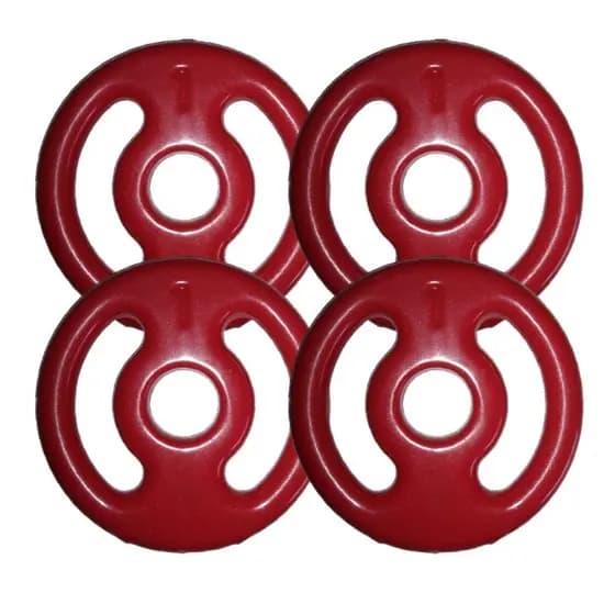Kit Com 04 Anilhas Emborrachadas De 1kg