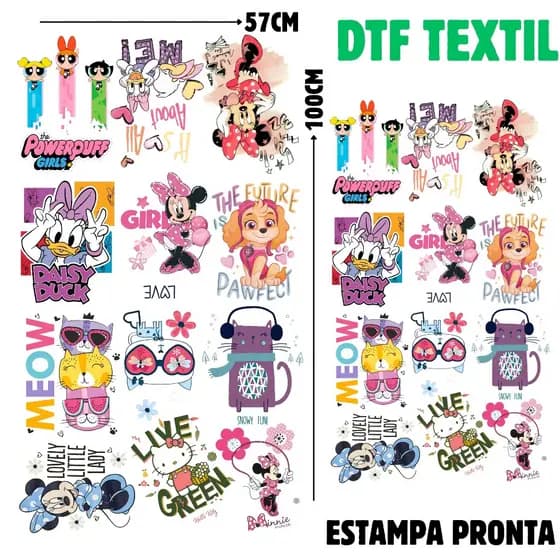 DTF Textil Aplique Termocolante Para Tecidos Estampa Prontas Envio no Mesmo Dia 6060-31