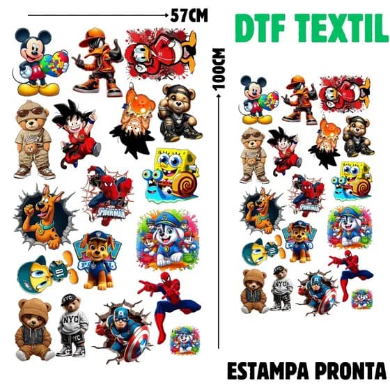 DTF Textil Aplique Termocolante Para Tecidos Estampa Prontas Envio no Mesmo Dia 6060-28