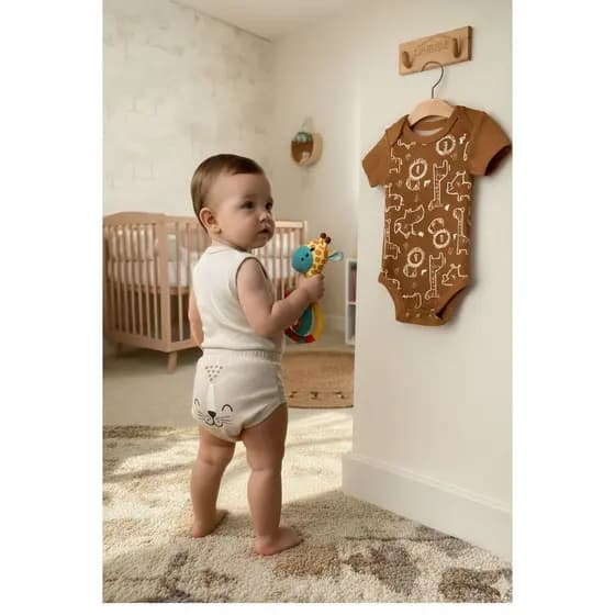 Kit Body e Tapa Fralda Bebê Menino Animais
