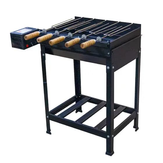 Churrasqueira Gira Grill Rebaixado 5 Espetos Caçamba Preto