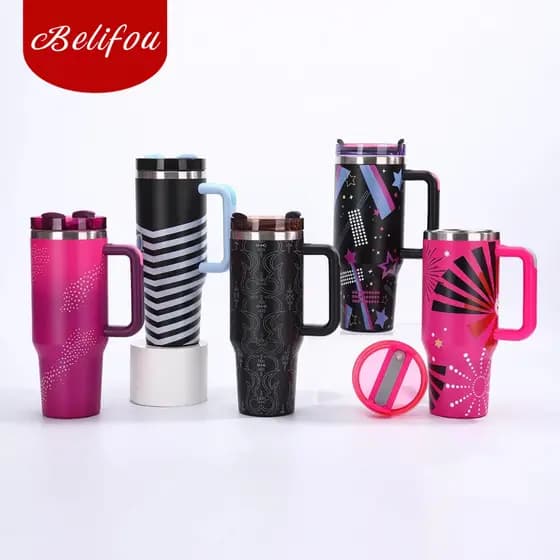 Belifou Garrafa Térmica Copo Boneca Rosa 1200ml Inox Com Tampa e Canudo Personalizado Modelo