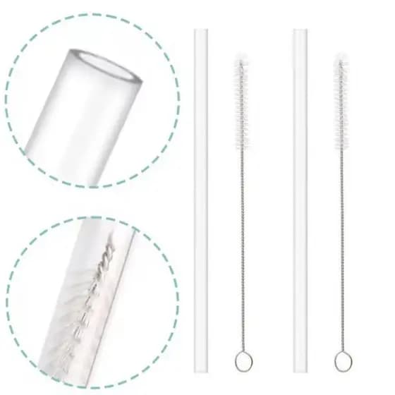 2 Canudos e 2 Escovinhas Limpeza Compatível Copo Stley 40oz ou 1200ML