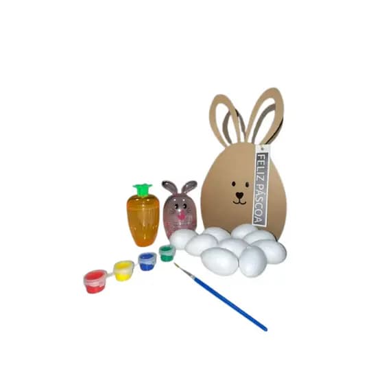 Kit Páscoa Infantil Ovos Pintar Sacola Coelho Cenoura