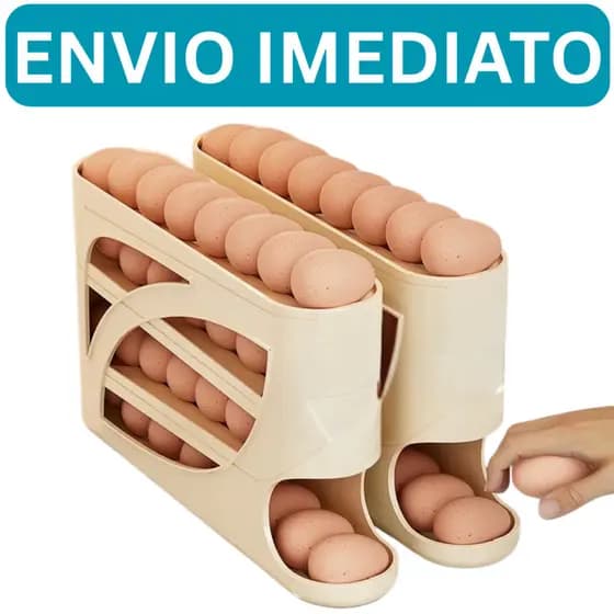 Porta Ovos 4 Andares Rolante em Plástico para Geladeira Organizador 20 a 30 Ovos
