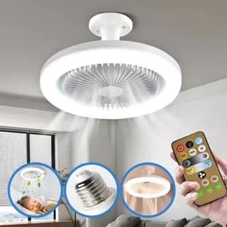 Ventilador De Teto Com Led 30w E27 Lâmpada Novo Com Controle Remoto Bordado Bivolt