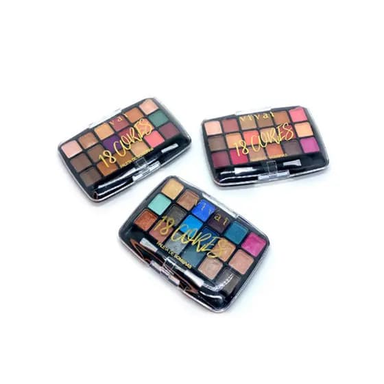 Paleta Sombras Vivai Pigmentadas C/ Estojo E Pincel 18 Cores