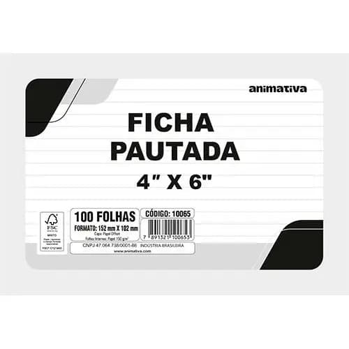 Ficha Pautada com 100 Folhas