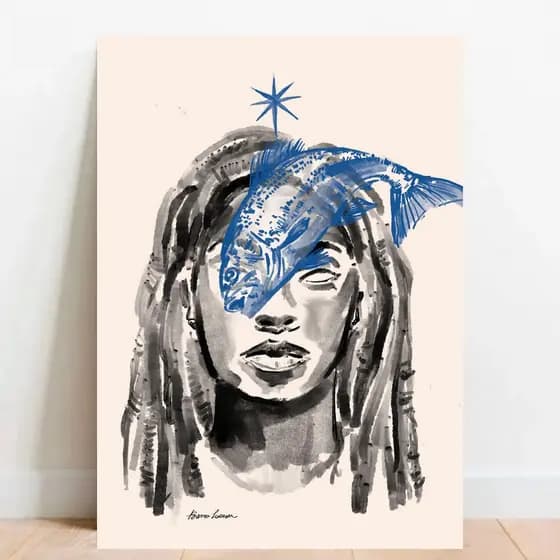 Quadro Placa decorativa Yemanja Iemanja Orixá Umbanda Candomblé rainha do mar 017