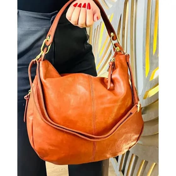 Bolsa Feminina Pavão de Ouro Espaçosa Alça de Ombro e Transversal Elegante Estilo Saco