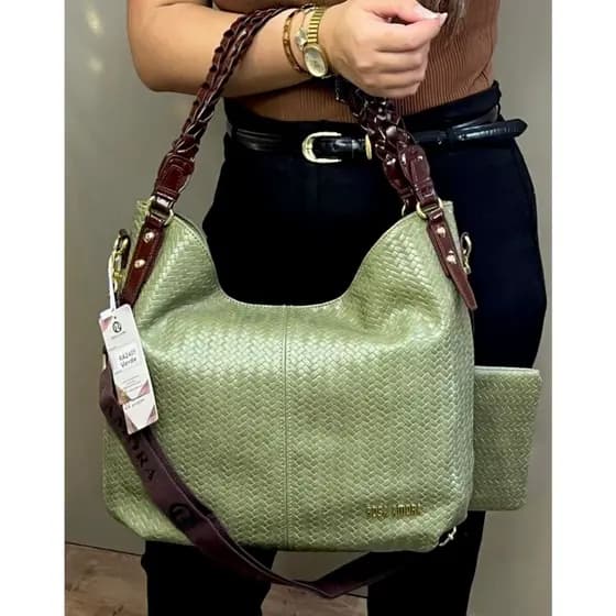 Bolsa Feminina Rosa Amora Saco Alça de Ombro e Transversal Grossa Confortável Elegante Moderna