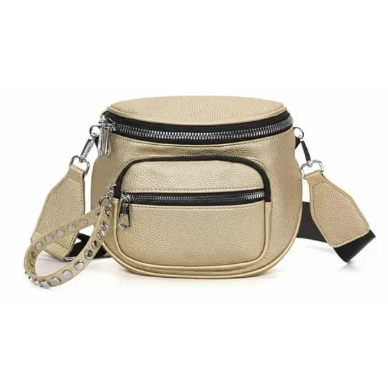 Bolsa Pochete Feminina Em Couro Pu Transversal Pochete Estilosa Moderna Blogueira Com Alça Textil