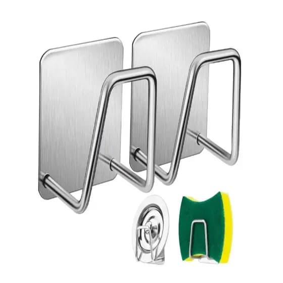 Kit 2 Unidades Aço inoxidável Suporte Porta Esponja para bucha de piaPrateleira de cozinha