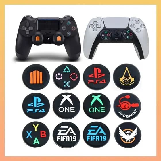 Par de Grip Borracha Protetora de Silicone para Analógicos de Controles de PS4, PS5, Xbox One e 360 Novo