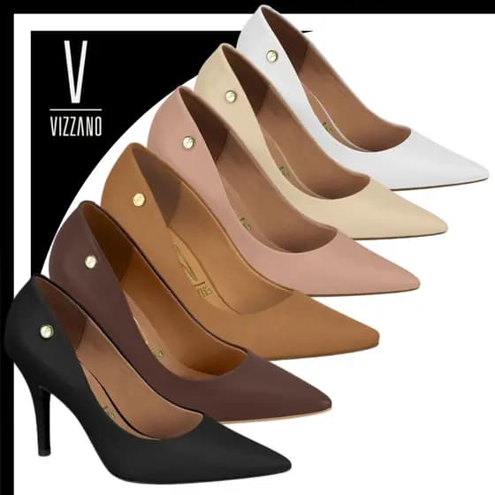 Scarpin Vizzano Salto Fino Alto Sapato Feminino Social Bico Fino Elegante Confortável Trabalho