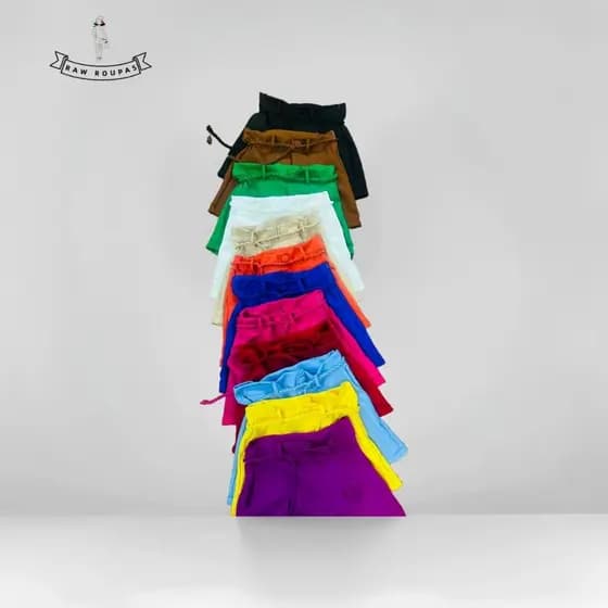 Short Feminino com Bolsos – 5 Unidades (Cores Sortidas) – Estilo Único e Prático