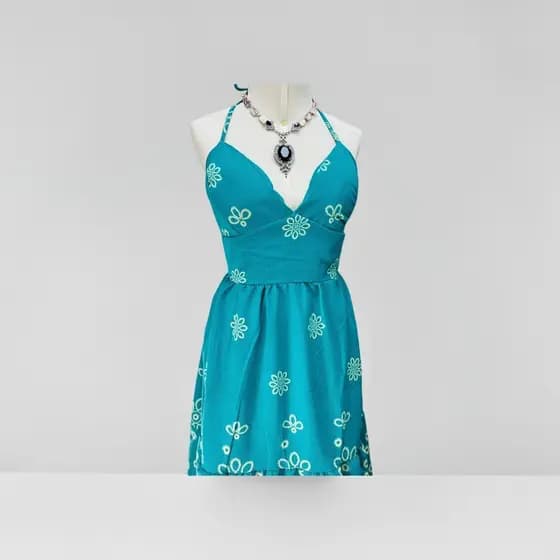 Vestido Midi Feminino Alcinha Regata com Amarração e Estampa Floral