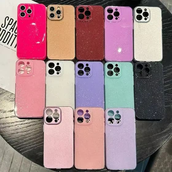 capa capinha silicone com gliter aveludada para samsung S24FE S25fe A14 A15 A16 A17 A56/A36/A37 A57 A35 A55