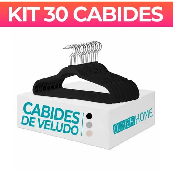 Kit Cabides Veludo Para Roupas Adulto 30 Unidades Fino Resistente