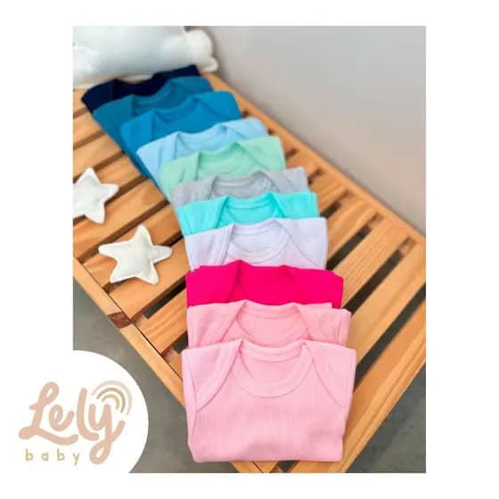 Kit 6 Peças RN ao 3 Conjunto Bebê Canelado Antialérgico 100% Algodão 3 Body + 3 Calça Sortido