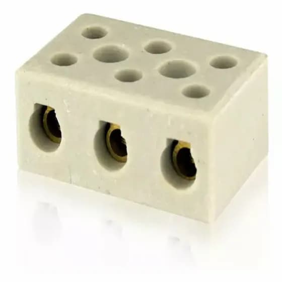 Conector De Porcelana 16mm² Com 3 Pólos - Foxlux