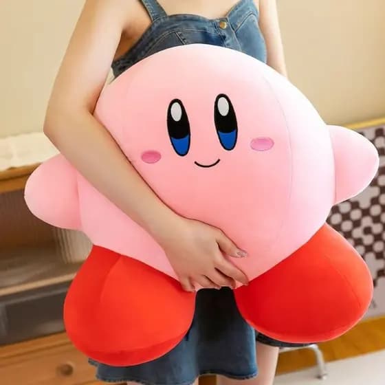Travesseiro estrela Kirby de grandes dimensões, boneca de dormir, brinquedo de pelúcia, presente de aniversário para nam