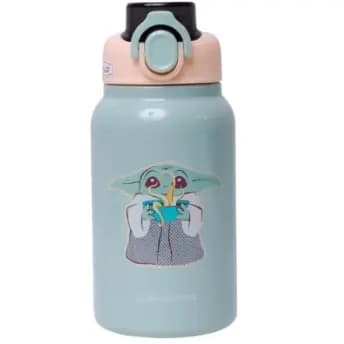 Garrafa Jupiter Baby Yoda Star Wars 500ml em Aço Inox com Canudo Removível
