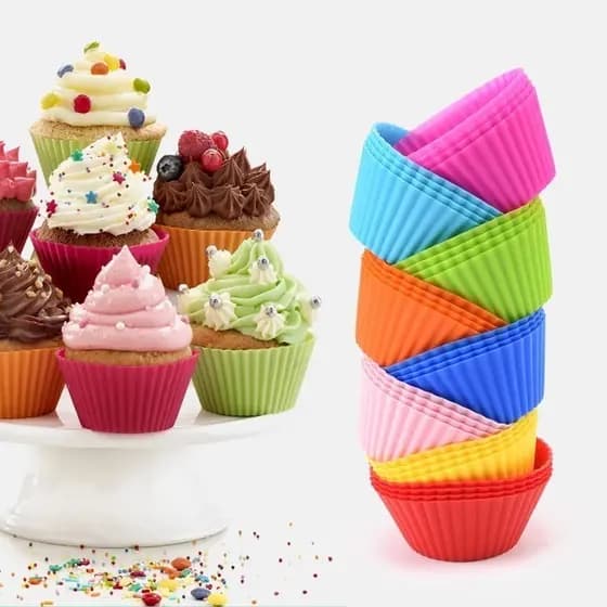 Mini Forma de Silicone para Cupcake Bolo Gelatina e Mini Muffin 6 Peças
