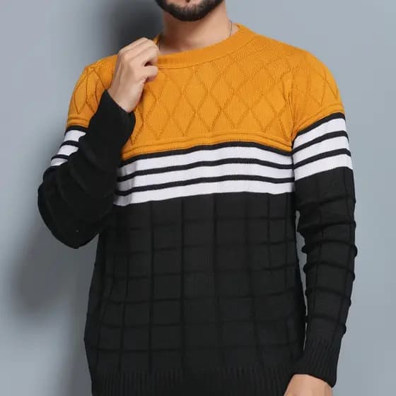 Suéter masculino Premium padrão Passe o inverno com mais estilo e elegância.