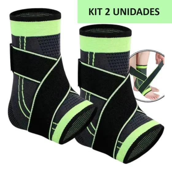 Kit 1/2 Tornozeleiras Ortopédicas de Compressão Elástica Estabilizadora para Esportes