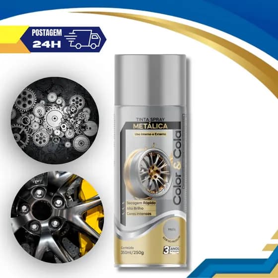 Tinta Spray Metálica 350ml Cromado Metálico