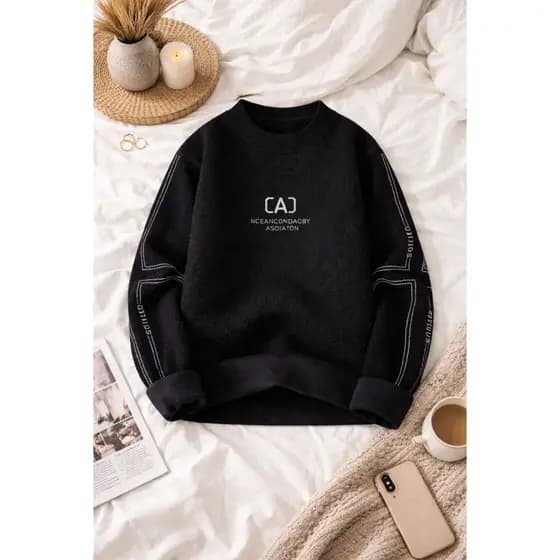 Moletom Feminino Sueter Forrado Lançamento Inverno Casual Fashion Com Punho