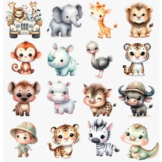 DTF 16 Apliques Termocolantes Colar Em Tecidos Roupas Toalhinhas de bebe Natal Safari Menina Safari Menino Futebol