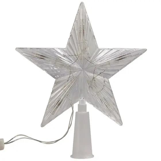 Estrela Ponteira de Natal com Luz LED Colorida – Enfeite para Árvore de Natal