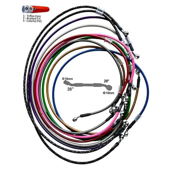 100CM Cabo De Mangueira De Freio Hidráulico 28 Graus 10mm Tubo Banjo Óleo Para Moto