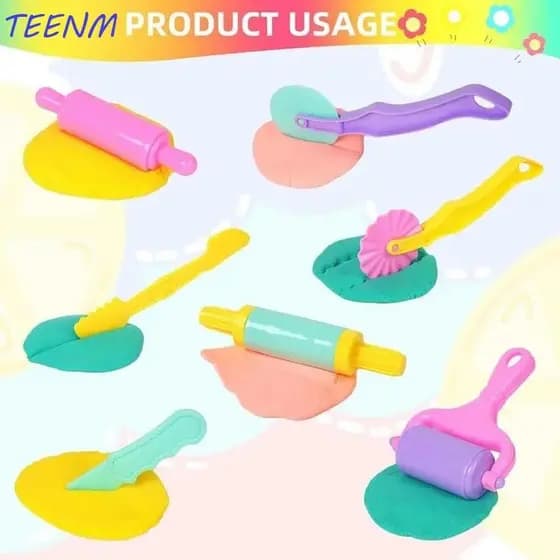 Molde De Plasticina 3D Criativo TEENM , Mini Acessórios De Argila De Modelagem Seguros , Kit De Ferramentas De Massa DIY