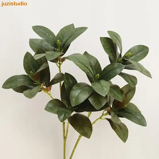 JUZISTUDIO Planta De Folha De Magnólia Artificial , Galho De Árvore Simulado Realista De 75 Cm , Feito À Mão