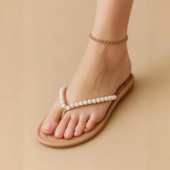 Sandália Com Pedrarias Feminina Chinelo Rasteirinha