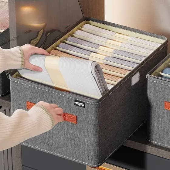 KIT3 Caixa De Armazenamento De Roupas Guarda-roupa Útil Jeans Camisa Quilt Titular De Armazenamento Organizador De Guarda-roupa Reutilizável (entrega em 24 horas)
