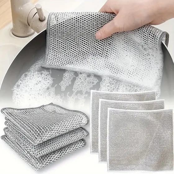 Toalha Mágica De Aço Para Arear Panelas Kit Pronta Entrega