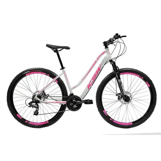 Bike Feminina 29 KSW Sunny 21V Freio a Disco e Trava