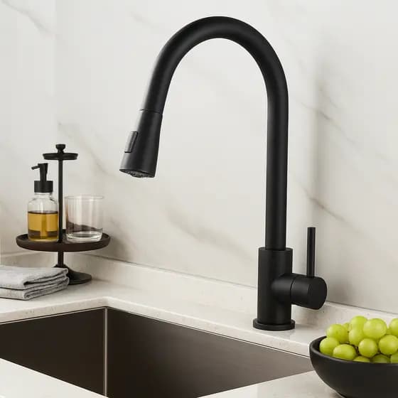 Torneira Gourmet Preta para Cozinha – Monocomando Quente e Frio | Design Moderno e Alta Performance