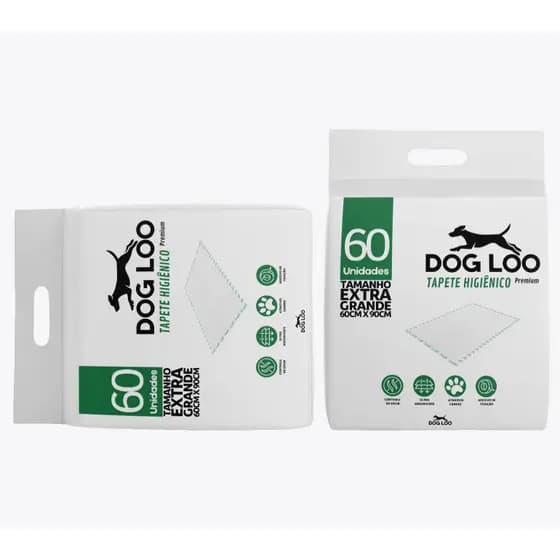 Tapete Higiênico Premium Dog Loo 60x90cm Controle de Odores e Ultra Absorvente