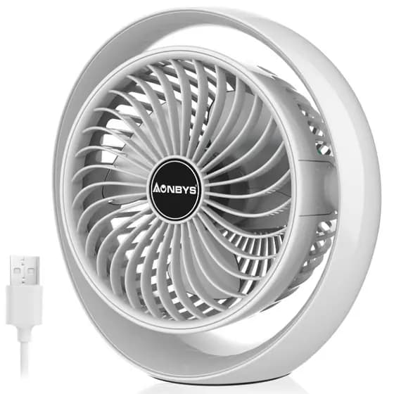MINI Ventilador Portátil De Mesa Rotaciona 270º Carrega Usb 3 Vel LE-5703