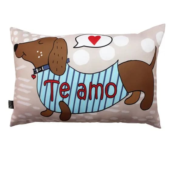 Almofada Cachorro Salsicha Love Love Te amo Dia dos Namorados GG e P