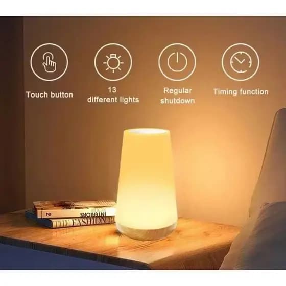 Luminaria Abajur Led Colorida Diversas 13 Cores Cabeceira Da Cama Luz