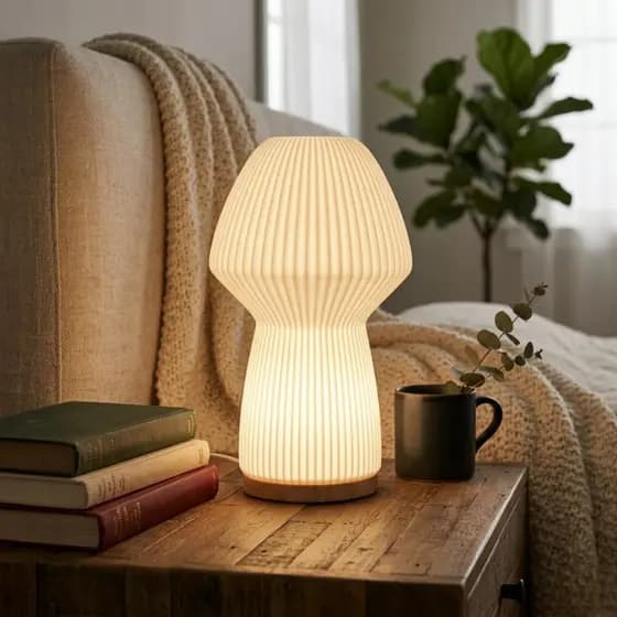 Abajur Luminária De Mesa Sala Quarto Cogumelo Tam G