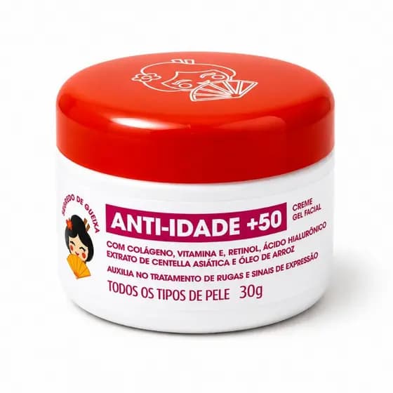 Creme Gel Facial Anti-Idade Pele Madura Sem Linhas De Expressão