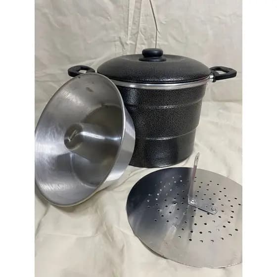 CONJUNTO CUSCUZEIRO CRAQUEADO ALPES 3 PEÇAS ALUMINIO CUSCUZ PUDIM