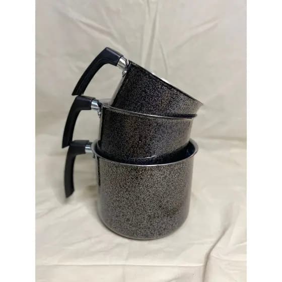 JOGO CANECÃO CRAQUEADO ALUMINIO ALPES 3 PEÇAS 1L 1,5L 2L